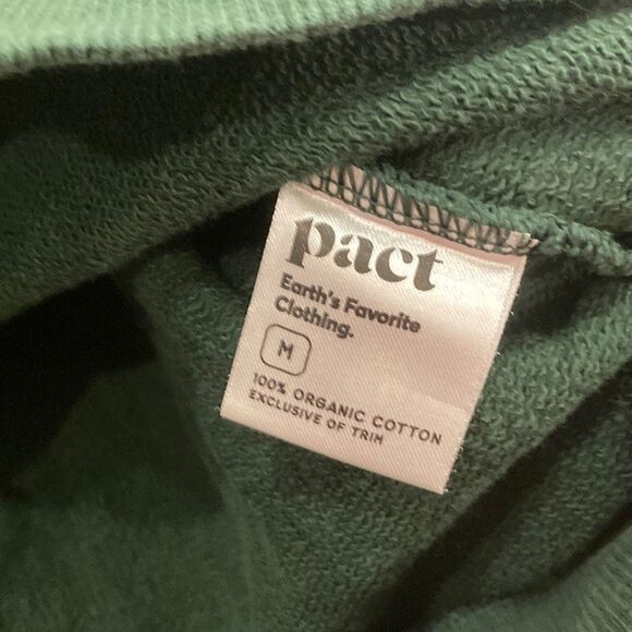 PACT 100% Organic Cotton Forest Green Crew Neck Sweatshirt Size M - Picture 9 of 10